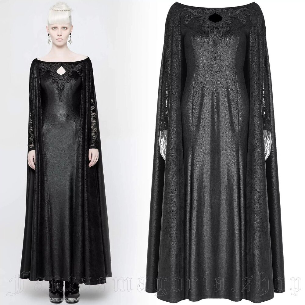 Punk Rave Nightspell Dress Cloak Size XS Small Lace Sleeves Goth Emo Core Black